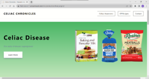 A screenshot of a website about Celiac Disease